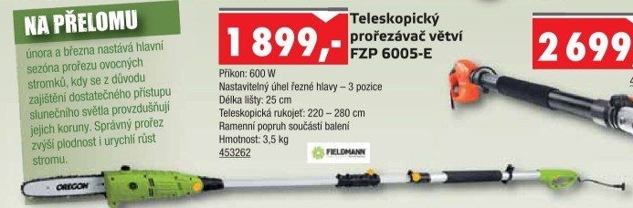 Teleskopický prořezávač FZP 6005-E Fieldmann