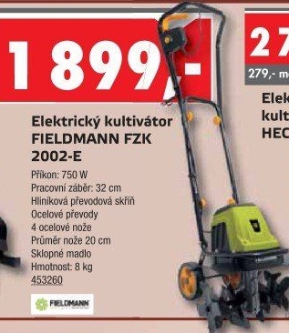 Zahradní kultivátor FZK 2002 E Fieldmann