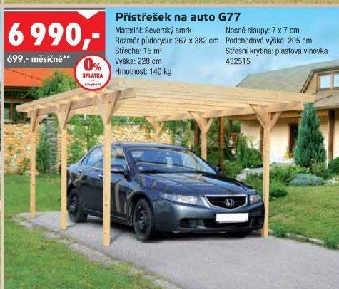 Garážový přístřešek G77