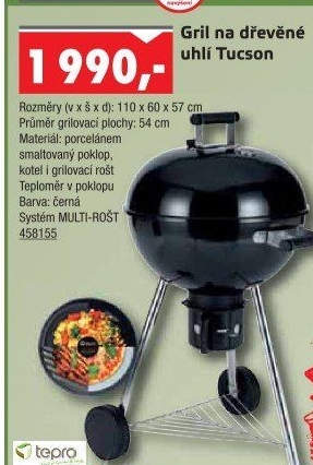Gril na dřevěné uhlí Tucson Tepro