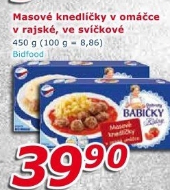 Knedlíčky masové v rajské omáčce mražené Dobroty babičky Kláry