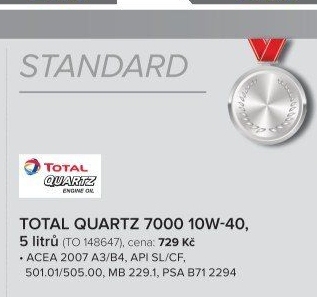 Motorový olej 10 W - 40 Quartz 7000 Total