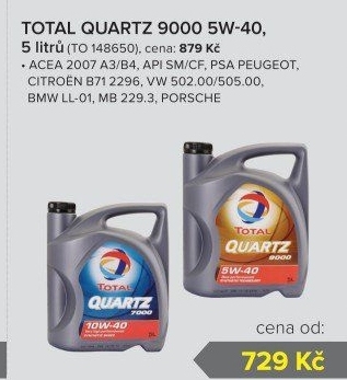 Motorový olej 5 W - 40 Quartz 9000 Total