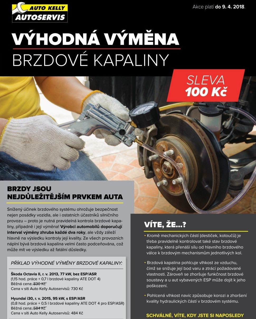 Výhodná výměna brzdové kapaliny