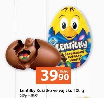 Čokoládová kuřátko ve vajíčku s lentilkami Orion