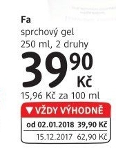 Sprchový gel Fa