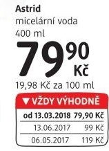 Micelární voda Astrid
