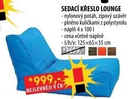 Sedací křeslo LOUNGE hnědé V5