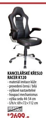 Kancelářské křeslo RACER černá/bílá