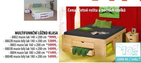Multifunkční dvoulůžko KLASA 140x200