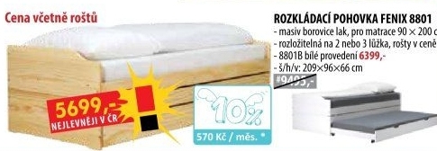 Rozkládací pohovka FENIX lakovaná