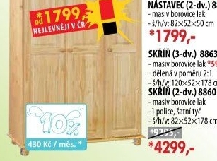 Skříň 3dveřová 8863 lakovaná
