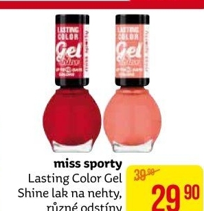 Lak na nehty Lasting Colour Gel Shine Miss Sporty