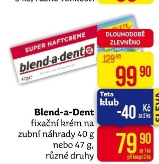 Fixační krém na zubní protézu Blend-a-dent