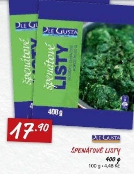 Listy špenátové mražené Dle Gusta