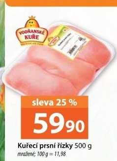 Řízky kuřecí prsní mražené Vodňanské kuře