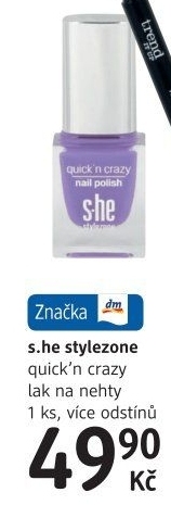 Lak na nehty quick´n crazy stylezone s.he