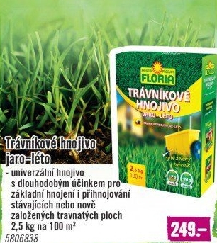 Trávníkové hnojivoJaro/léto Floria
