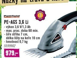 Aku nůžky na trávu a keře Pattfield