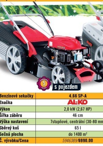 Benzínová rotační sekačka AL-KO Classic 4.66 SP-A