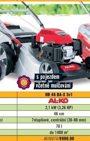 Benzínová travní sekačka Al-Ko HB 46 BA