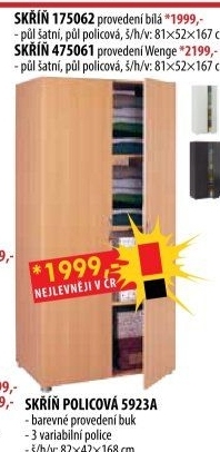 Skříň 2dveřová 175062 bílá