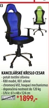 Kancelářské křeslo CESAR zelené K81