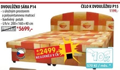 Dvoulůžko SÁRA s úložným prostorem