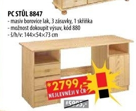 PC stůl 8847 lakovaný