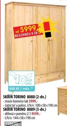 Skříň 2dveřová TORINO