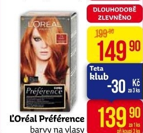 Barva na vlasy Préférence L'oréal