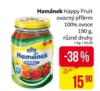 Přesnídávka ovocná Happy Fruit Hamánek