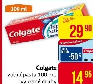 Pasty na zuby Colgate