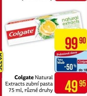Pasty na zuby Natural Extracts Colgate