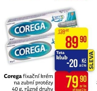 Fixační krém na zubní protézu Corega