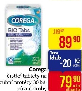 Antibakteriální tablety na zubní protézy Corega