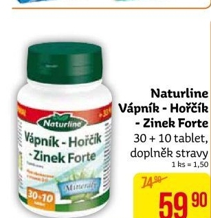 Doplněk stravy Vápník-hořčík-zinek forte Naturline