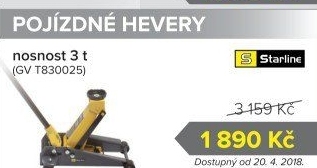 Pojízdný hydraulický zvedák - hever Starline