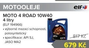 Motorový olej 4T Moto Road 10W - 40 Elf