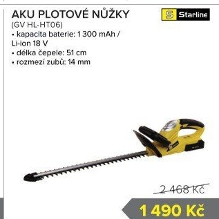 Aku nůžky na živý plot Starline