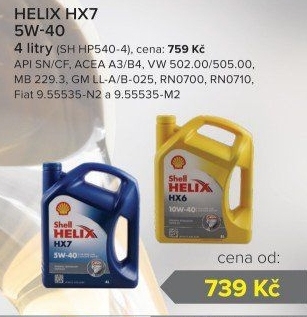 Motorový olej 5 W - 40 Helix HX7 Shell