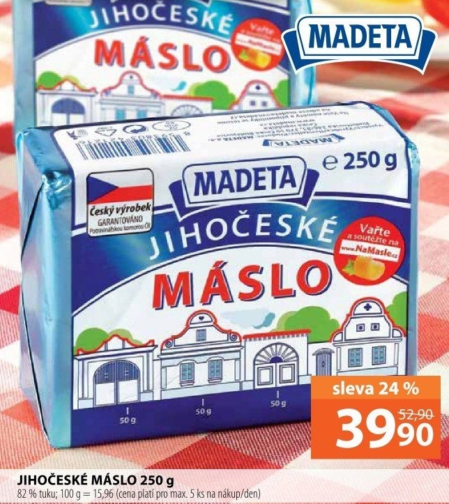 Máslo Jihočeské Madeta