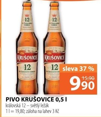 Pivo světlý ležák Královská 12° Krušovice