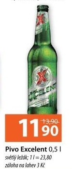 Pivo světlý ležák 11° Excelent Gambrinus