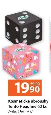 Papírové kapesníčky 3vrstvé Tento - box