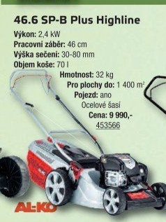 Benzínová rotační sekačka 46.6 SP-B Plus Highline AL-KO