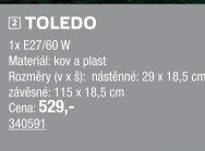 Venkovní svítidlo Toledo Top Light