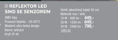 Reflektorové LED světlo se senzorem Panlux