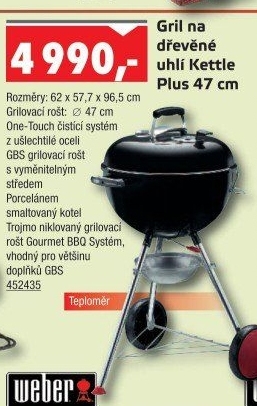 Gril na dřevěné uhlí Weber Kettle Plus