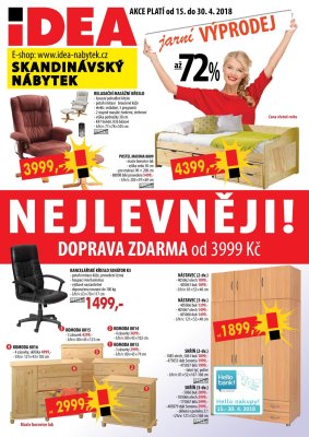 akční leták IDEA nábytek 15.4.2018-30.4.2018